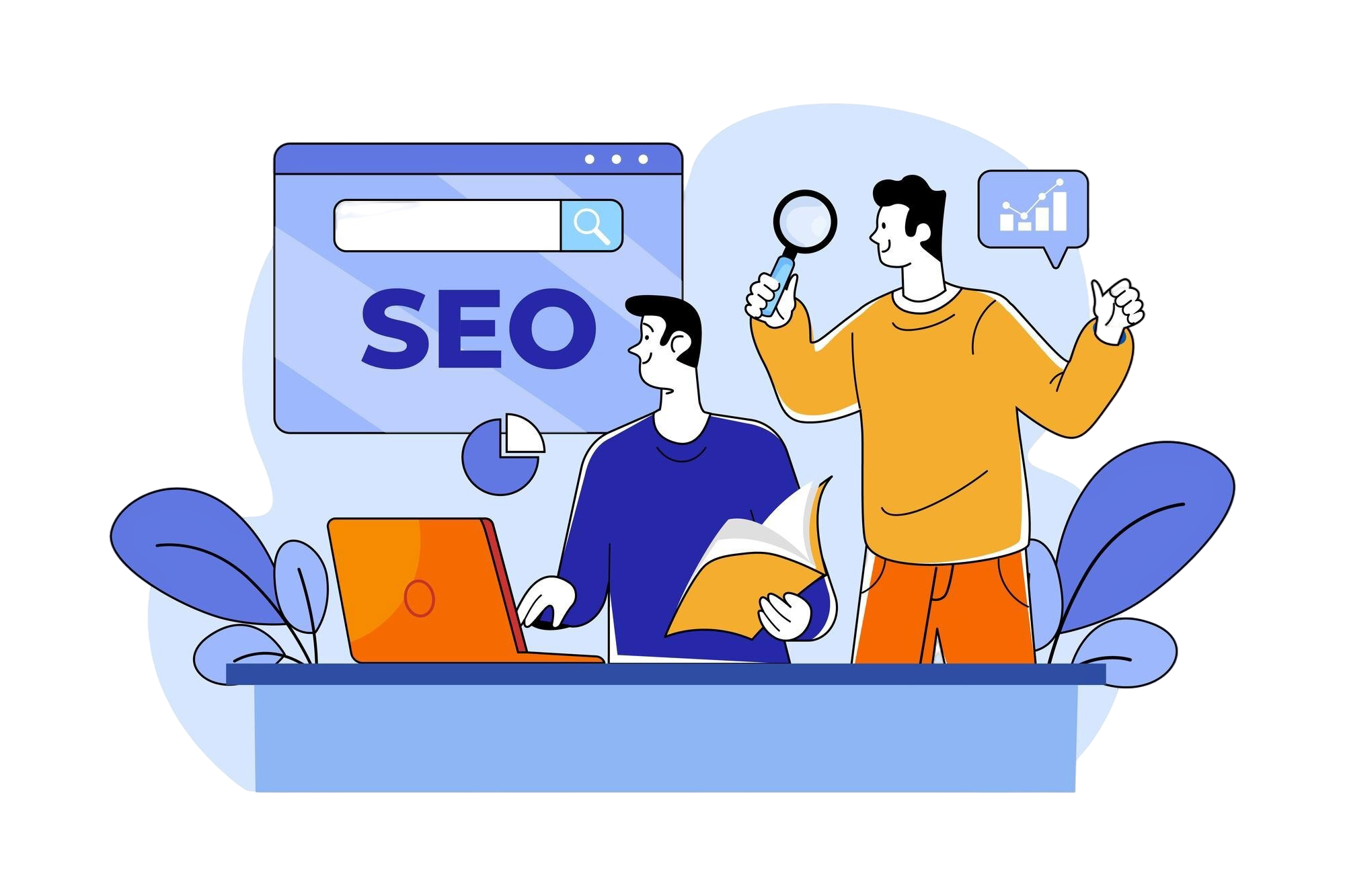 search engine optimization illustration concept white background
